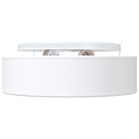 vidaXL Plafondlamp vlakke montage Ø 38 cm E27 stof wit afbeelding3 - 1