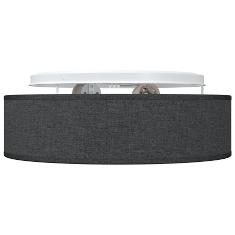 vidaXL Plafondlamp vlakke montage Ø 38 cm E27 stof zwart afbeelding3 - 1