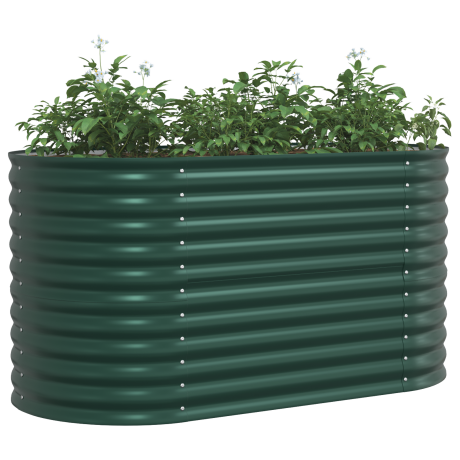 vidaXL Plantenbak verhoogd 160x80x81 cm gegalvaniseerd staal groen afbeelding3 - 1