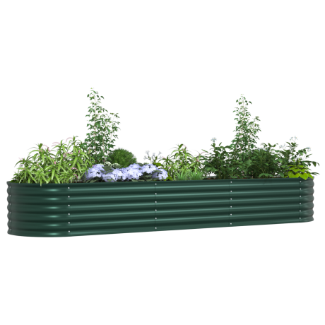 vidaXL Plantenbak verhoogd 320x80x44 cm gegalvaniseerd staal groen afbeelding3 - 1