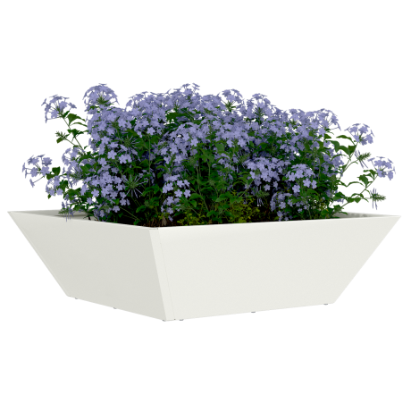 vidaXL Plastic Plantenbak 5 pcs Wit 50 x 50 x 15 cm Staal afbeelding3 - 1