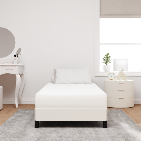 vidaXL Pocketveringsmatras medium 90x200x20 cm stof crèmekleurig afbeelding3 - 1