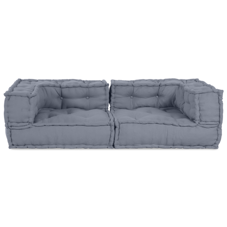 vidaXL Poef modulair 140x70x36 cm stof grijs afbeelding3 - 1