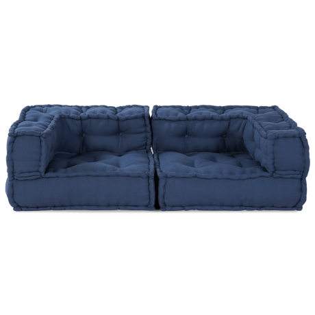 vidaXL Poef modulair 140x70x36 cm stof indigo afbeelding3 - 1