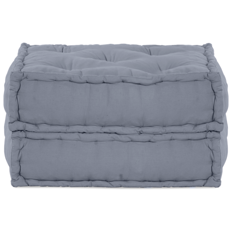 vidaXL Poef modulair 70x70x36 cm stof grijs afbeelding3 - 1