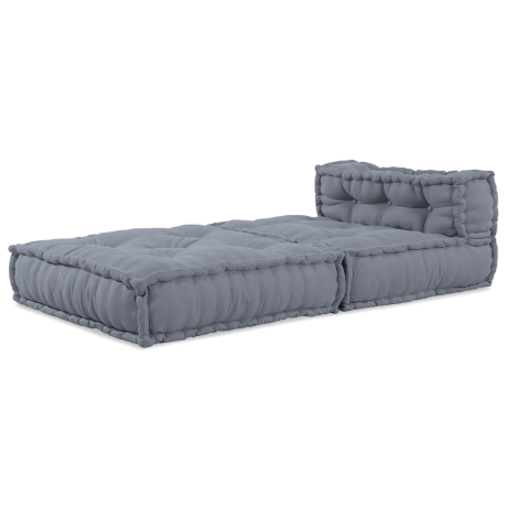 vidaXL Poef modulair 70x70x54 cm stof grijs afbeelding3 - 1