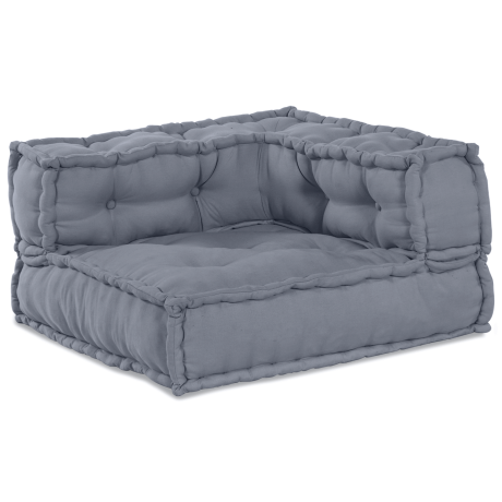 vidaXL Poef modulair 70x70x54 cm stof grijs afbeelding3 - 1