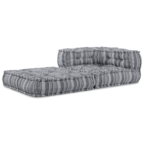 vidaXL Poef modulair 70x70x54 cm stof grijs afbeelding3 - 1