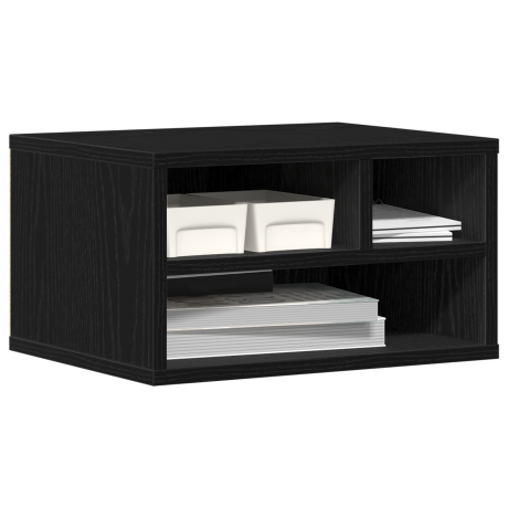 vidaXL Printerstandaard 40x32x22,5 cm bewerkt hout zwart eikenkleurig afbeelding3 - 1