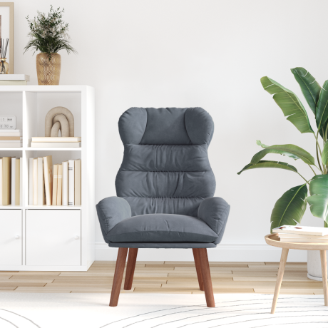 vidaXL Fauteuil Donkergrijs 69 x 74 x 93 cm Fluweel afbeelding3 - 1