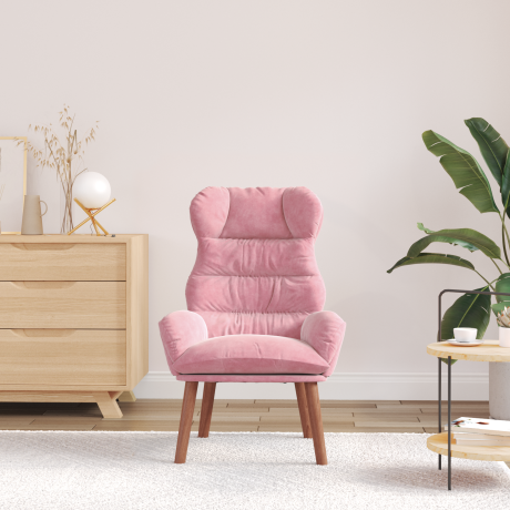 vidaXL Relaxstoel fluweel roze afbeelding3 - 1