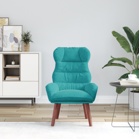 vidaXL Relaxstoel fluweel turquoise afbeelding3 - 1