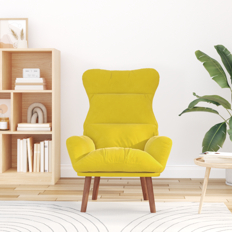 vidaXL Relaxstoel Gele Velours afbeelding3 - 1