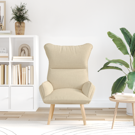 vidaXL Relaxstoel stof crèmekleurig afbeelding3 - 1