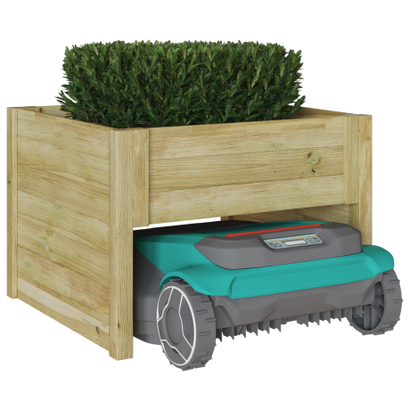 vidaXL Robotmaaier Garage met Plantenbak van geïmpregneerd hout afbeelding3 - 1