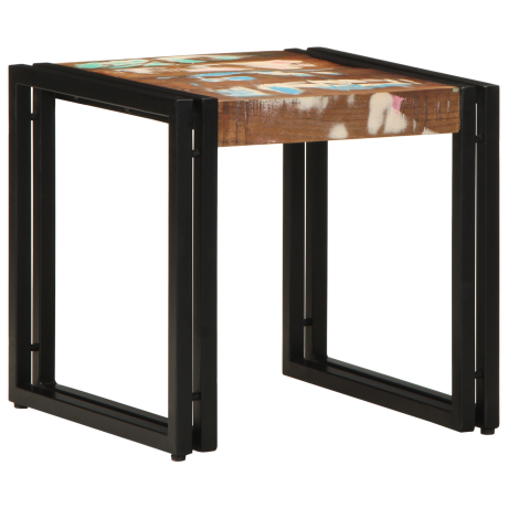 vidaXL Salontafel 40x50x38 cm massief gerecycled hout meerkleurig afbeelding3 - 1