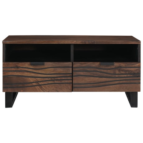 vidaXL Salontafel Walnotenhout 80 x 54 x 40 cm Bewerkt hout afbeelding3 - 1