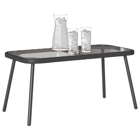 vidaXL Salontafel 90x45x42 cm poly rattan zwart afbeelding3 - 1