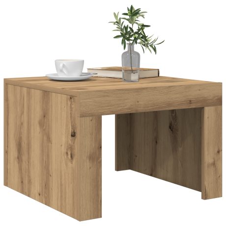 vidaXL Salontafel Artisan Eiken 50 x 50 x 35 cm Bewerkt hout afbeelding3 - 1