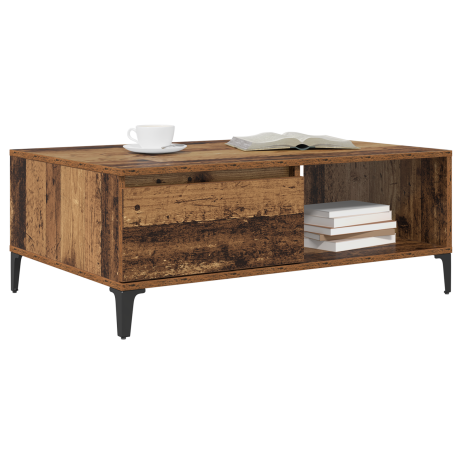 vidaXL Salontafel Oud hout 90 x 60 x 35 cm Bewerkt hout afbeelding3 - 1