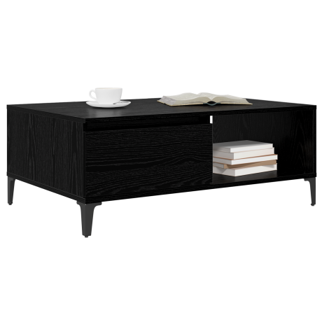 vidaXL Salontafel Zwart eiken 90 x 60 x 35 cm Bewerkt hout afbeelding3 - 1