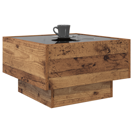 vidaXL Salontafel Oud hout 50 x 50 x 30 cm Bewerkt hout afbeelding3 - 1
