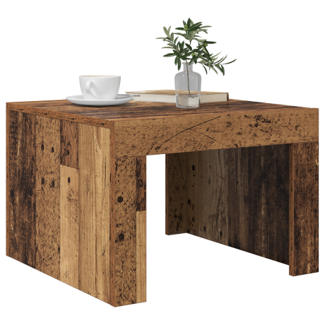 vidaXL Salontafel Oudhout 50 x 50 x 35 cm Bewerkt hout afbeelding3 - 1