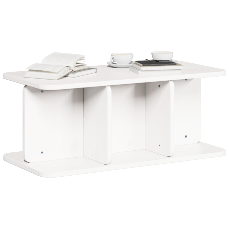 vidaXL Salontafel Wit 80 x 39,5 x 33,5 cm Massief grenenhout afbeelding3 - 1