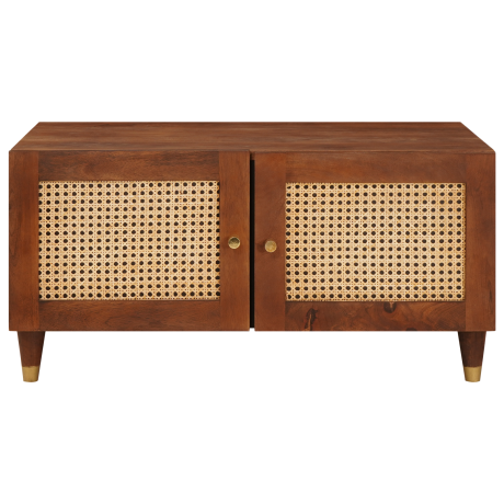 vidaXL Salontafels Bruin 80 x 50 x 40 cm Rotan en massief mango-hout afbeelding3 - 1
