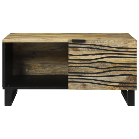 vidaXL Salontafels met plank Geometrisch met opslag met de deur Bruin 80 x 50 x 40 cm massief mangohout afbeelding3 - 1