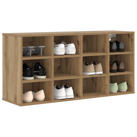 vidaXL Schoenenkast Artisan Eiken 103 x 30 x 51 cm Bewerkt hout afbeelding3 - 1