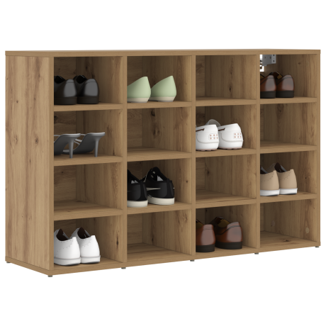 vidaXL Schoenenkast Artisan Eiken 103 x 30 x 67 cm Bewerkt hout afbeelding3 - 1