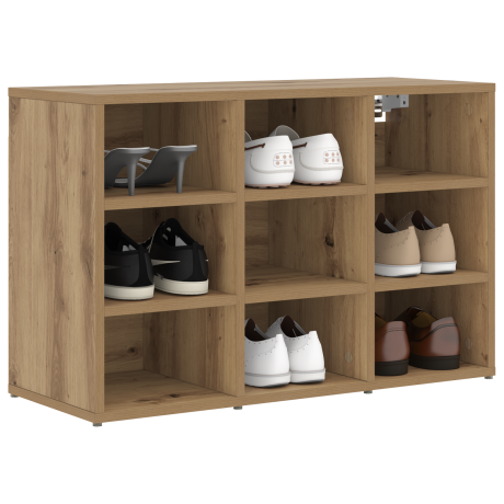 vidaXL Schoenenkast Artisan Eiken 77,5 x 30 x 51 cm Bewerkt hout afbeelding3 - 1