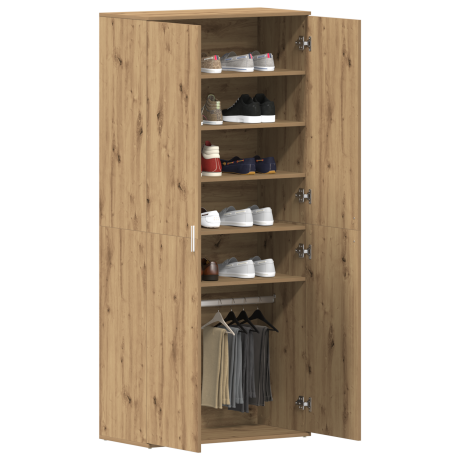 vidaXL Schoenenkast Artisan Eiken 80 x 39 x 178 cm Bewerkt hout afbeelding3 - 1