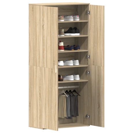 vidaXL Schoenenkast Sonoma Eiken 80 x 39 x 178 cm Bewerkt hout afbeelding3 - 1