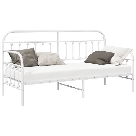 vidaXL Slaapbank 80x200 cm staal wit afbeelding3 - 1