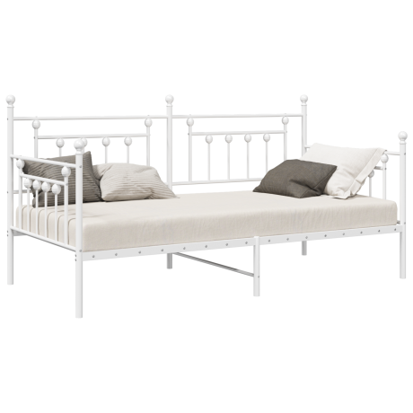 vidaXL Slaapbank 90x200 cm staal wit afbeelding3 - 1