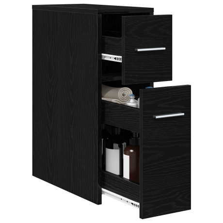 vidaXL Slimme Badkamerkast Zwart eiken 22 x 44 x 61.5 cm Spaanplaat afbeelding3 - 1