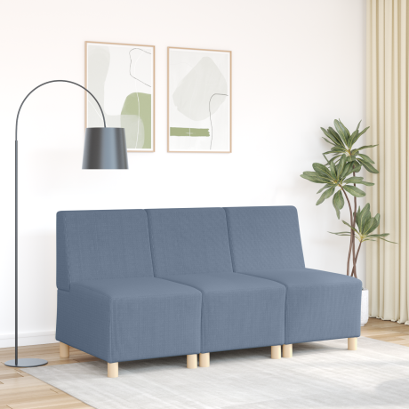 vidaXL Sofa Stoel Blauw 55 x 74 x 82 cm Katoenen stof afbeelding3 - 1