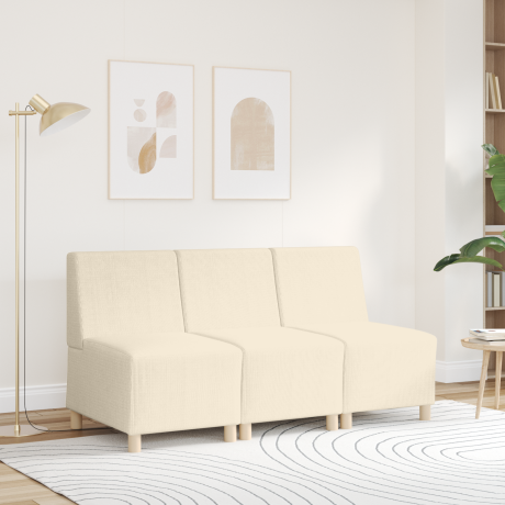 vidaXL Sofa Stoel Crème 55 x 74 x 82 cm Katoenen stof afbeelding3 - 1