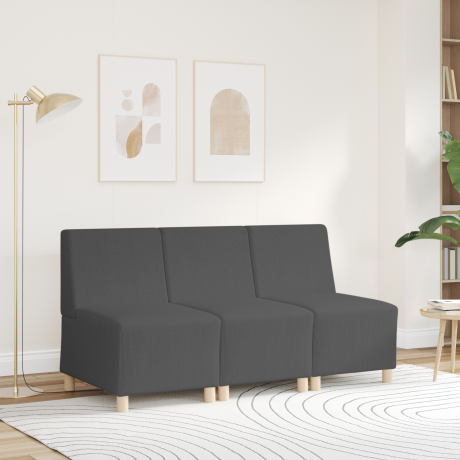 vidaXL Sofa Stoel Donkergrijs 55 x 74 x 82 cm Katoenen stof afbeelding3 - 1
