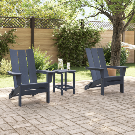 vidaXL Stoelen 2 st Adirondack 74,5x80,5x90 cm HDPE marineblauw afbeelding3 - 1