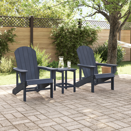 vidaXL Stoelen 2 st Adirondack 74x82x90 cm HDPE marineblauw afbeelding3 - 1