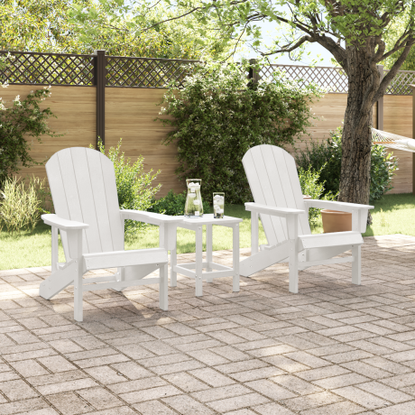 vidaXL Stoelen 2 st Adirondack 74x82x90 cm HDPE wit afbeelding3 - 1