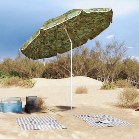 vidaXL Strandparasol met aluminium paal 300 cm camouflage afbeelding3 - 1