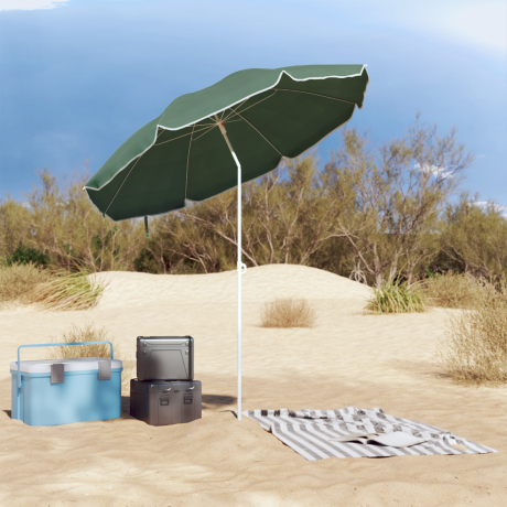 vidaXL Strandparasol met metalen paal 161x193 cm polyester groen afbeelding3 - 1