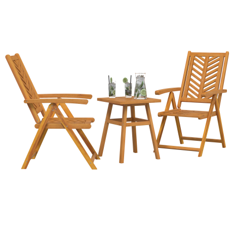 vidaXL Tuin Bistro Set 3 pcs Bruin Massief acaciahout afbeelding3 - 1