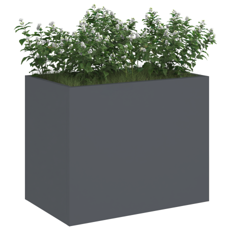 vidaXL Tuin Bloempot Antraciet 50 x 32 x 40 cm Koudgewalst staal afbeelding3 - 1