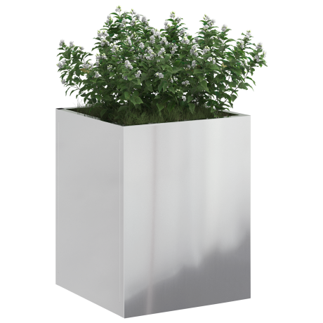 vidaXL Tuin Bloempot Zilver 50 x 32 x 40 cm Gegalvaniseerd staal afbeelding3 - 1