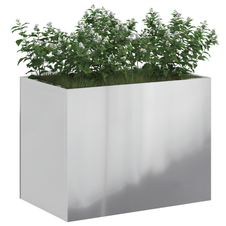 vidaXL Tuin Bloempot Zilver 50 x 32 x 40 cm Gegalvaniseerd staal afbeelding3 - 1